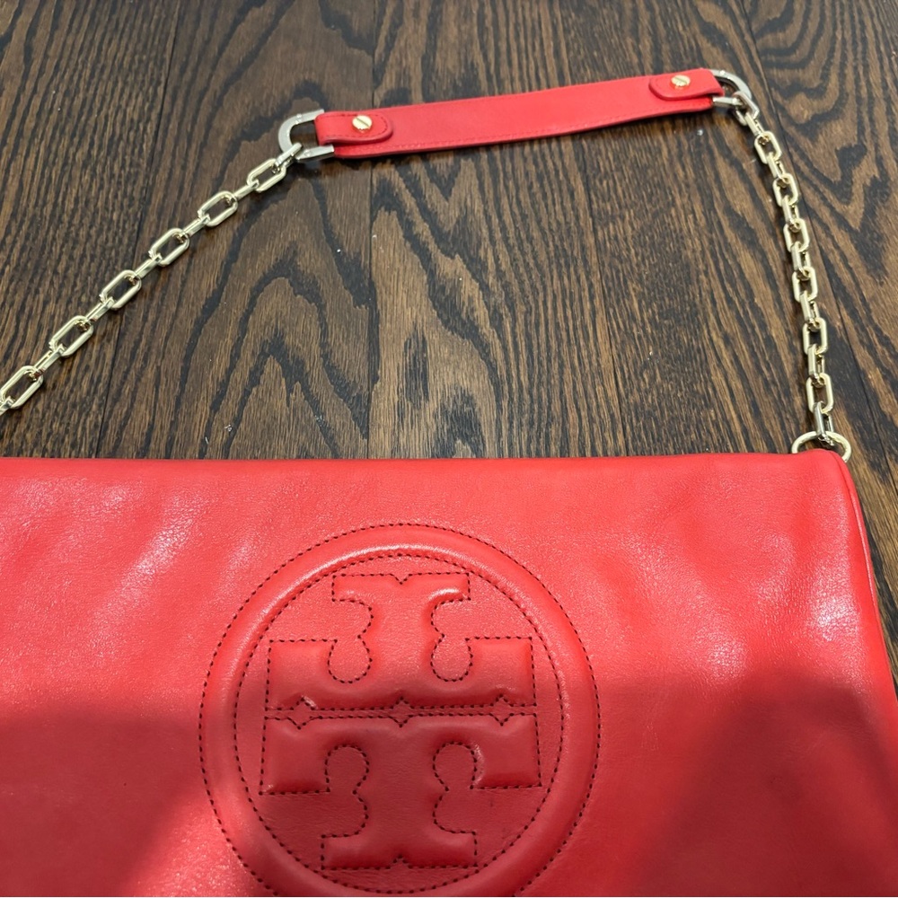 Tory Burch Vibrant Red Chain Shoulder Bag - Can Convert to Clutch - Picture 7 of 7